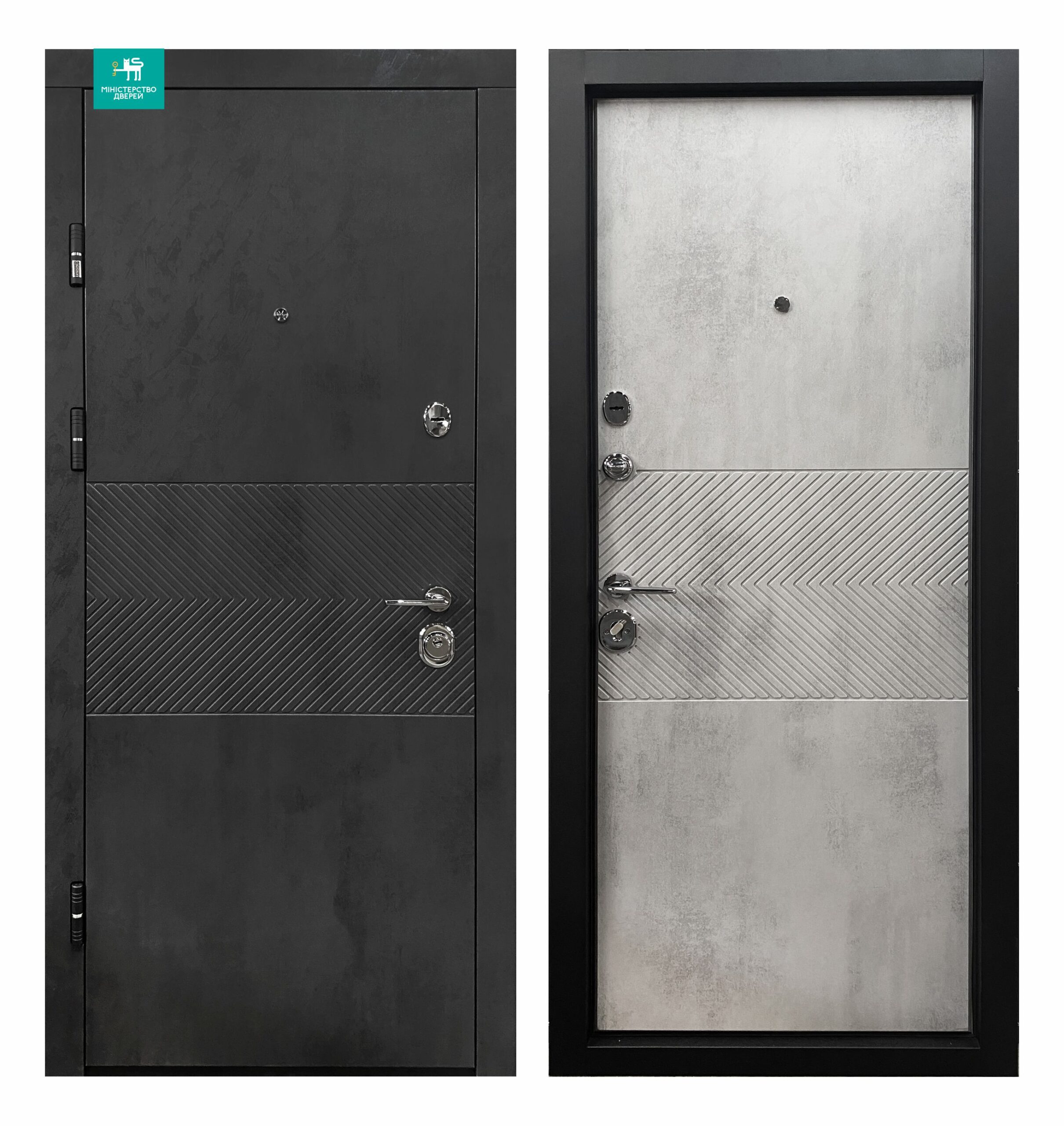 Вхідні двері ПК-560 Оксид чорний / світлий